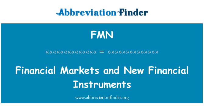 FMN: Mercats financers i nous Instruments financers