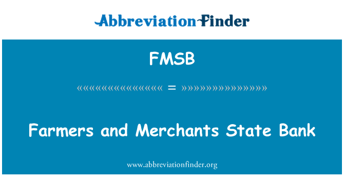 FMSB: Ffermwyr a masnachwyr Gwladol banc