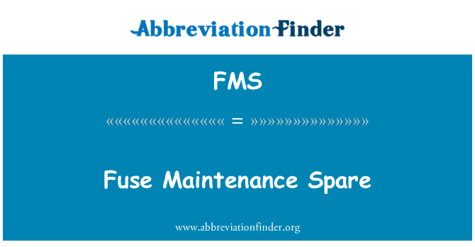 FMS: Fusible de rechange Maintenance