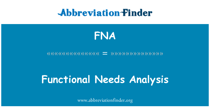 FNA: Funktionale Bedarfsanalyse