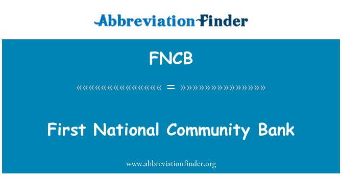 FNCB: First National Bank Wspólnoty