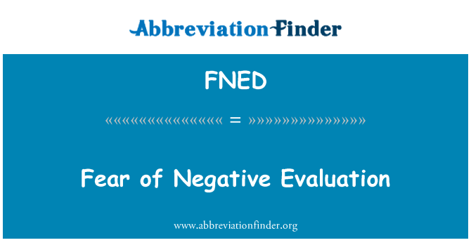 FNED: Frygt for negativ evaluering