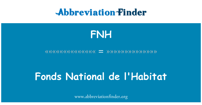 FNH: Manje nasyonal de l'Habitat