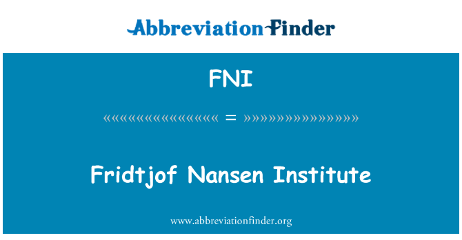 FNI: Fridtjof Nansen Instytutu