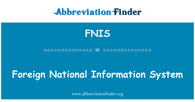 FNIS: Užsienio nacionaline informacine sistema