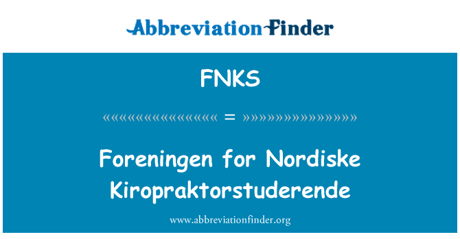 FNKS: Foreningen untuk Nordiske Kiropraktorstuderende