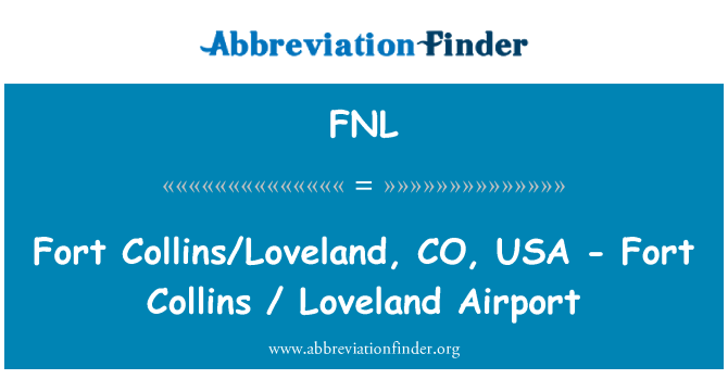 FNL: Fort Collins/Loveland, CO, Ameerika Ühendriigid - Fort Collins / Loveland Airport