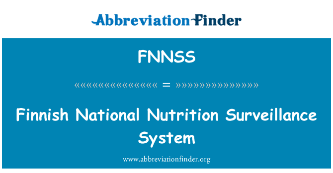 FNNSS: Finske nationale ernæring overvågningssystem