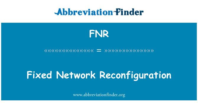 FNR: 固定的网络重构