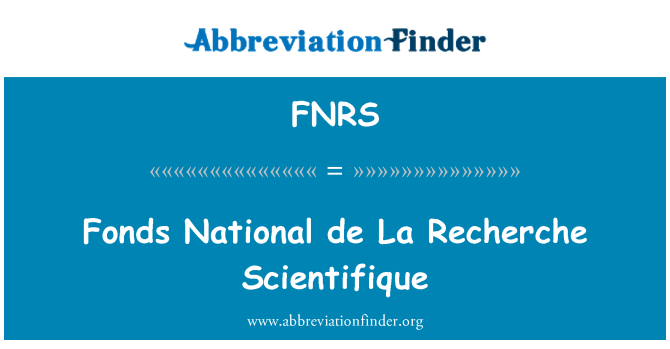 FNRS: Scientifique Chanche de La nasyonal manje