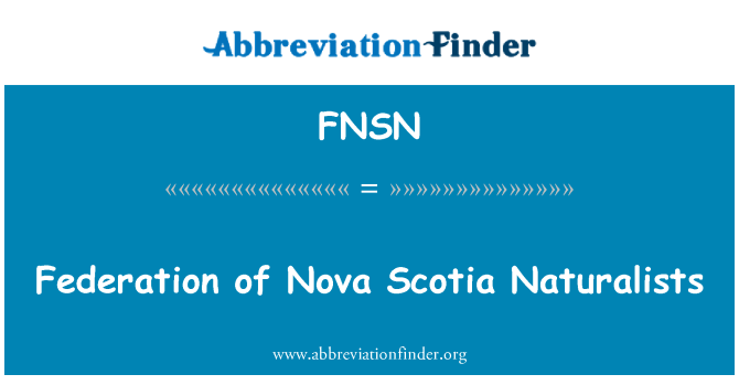 FNSN: Federatie van Nova Scotia naturalisten