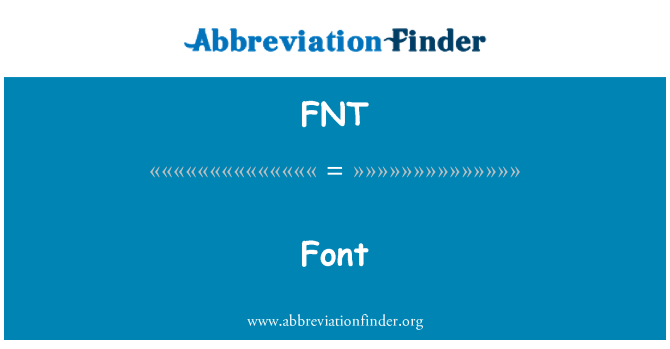FNT: 字體