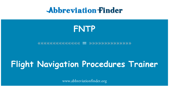 FNTP: Flyg Navigation förfaranden tränare