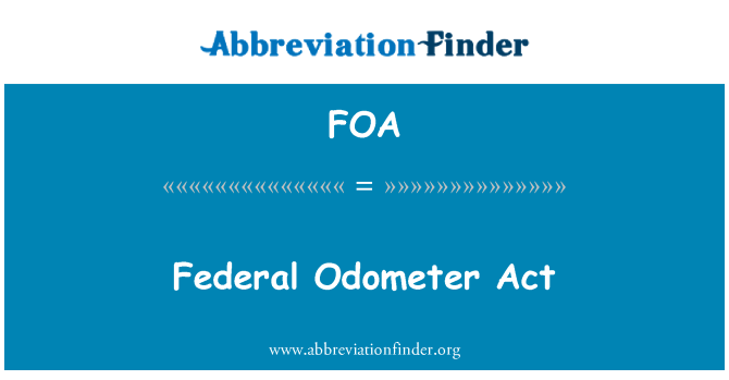 FOA: L-Att Federali ta ' l-Odometer