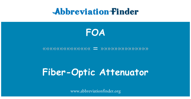 FOA: Atténuation fibre-je/optik