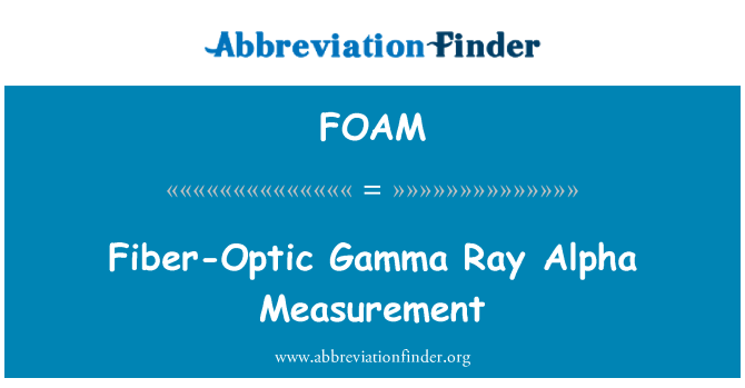 FOAM: Alfa měření optických Gamma Ray