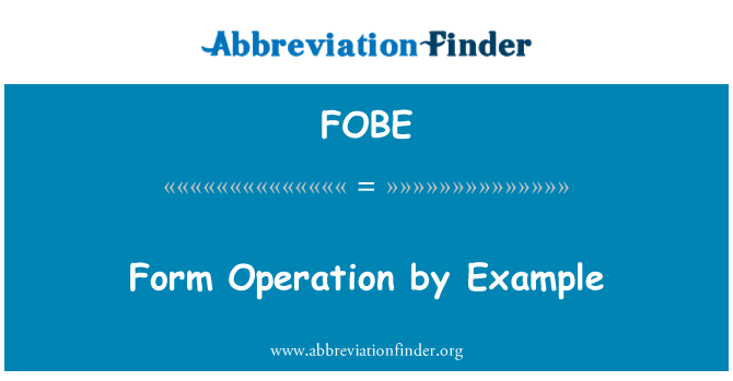 FOBE: Formulář operace podle příkladu