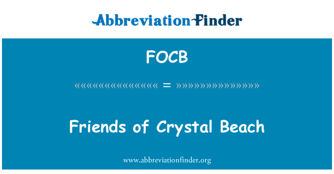 FOCB: Friends of Crystal Beach