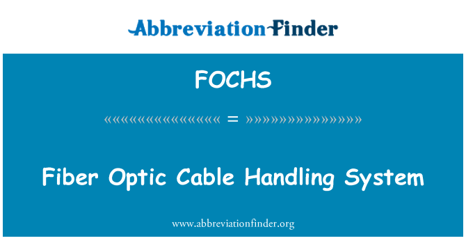 FOCHS: Sistema de gestión de Cable óptico de fibra