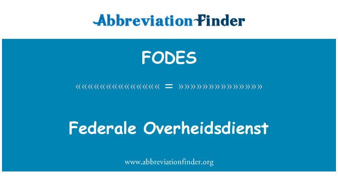 FODES: Federale Overheidsdienst