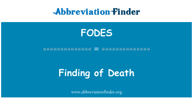 FODES: Mencari kematian
