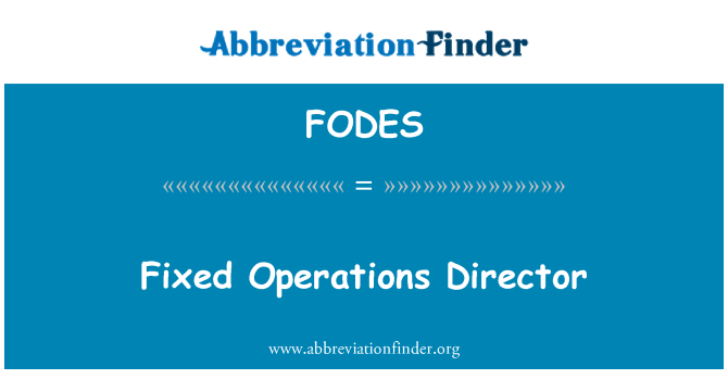 FODES: Directorul de operaţiuni fixe