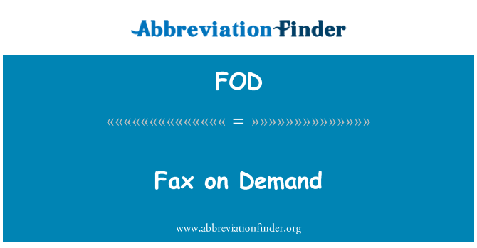 FOD: Fax na vyžádání