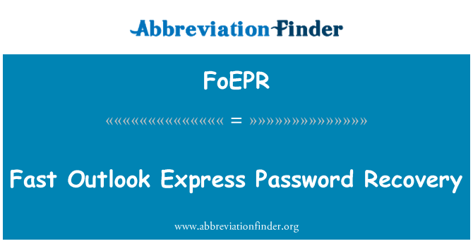 FoEPR: Adfer cyfrinair datganedig Outlook gyflym