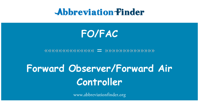 FO/FAC: Naprijed kontrolora leta promatrača/naprijed