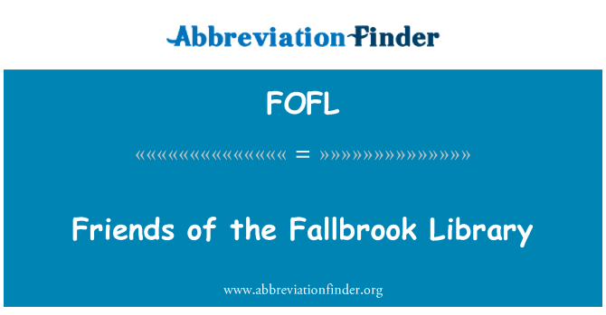 FOFL: Fallbrook Kütüphane dostları