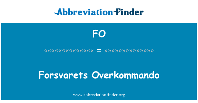 FO: Forsvarets Overkommando