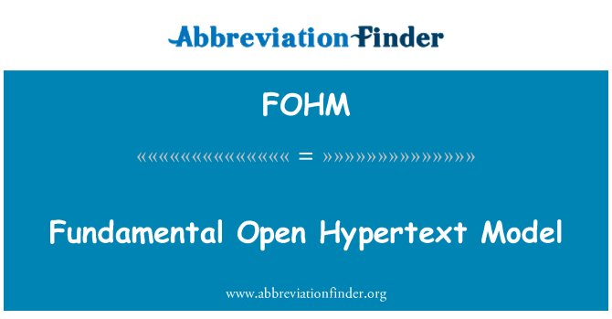 FOHM: Temeljno odprto Hypertext Model