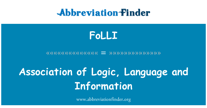 FoLLI: 逻辑、 语言和信息协会