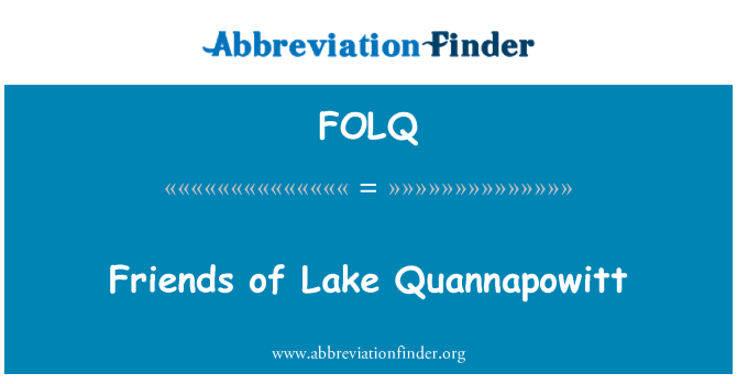 FOLQ: Draugai, ežeras Quannapowitt