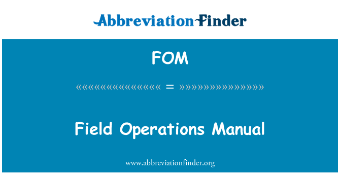 FOM: ฟิลด์การดำเนินการด้วยตนเอง