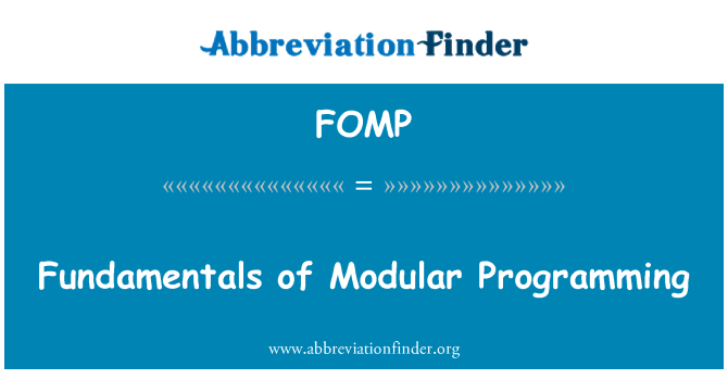 FOMP: Fondamamtal de Programmation modilè
