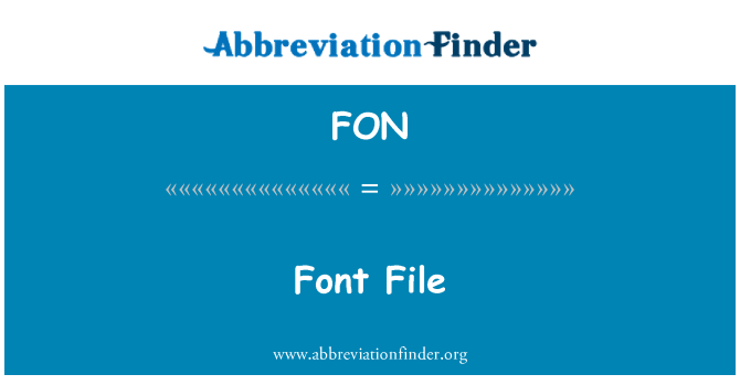 FON: Fişier de font