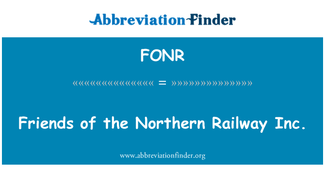 FONR: شمالی ریلوے انکارپوریٹڈ کے دوست