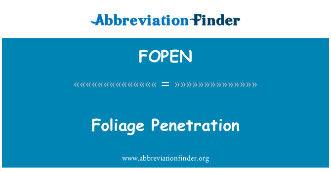 FOPEN: Lövverk Penetration