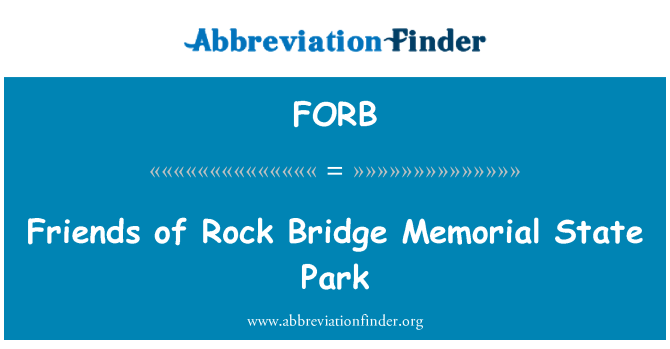 FORB: Arkadaşlar kaya köprü Memorial State Park