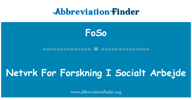 FoSo: Netvrk Forskning من Socialt Arbejde