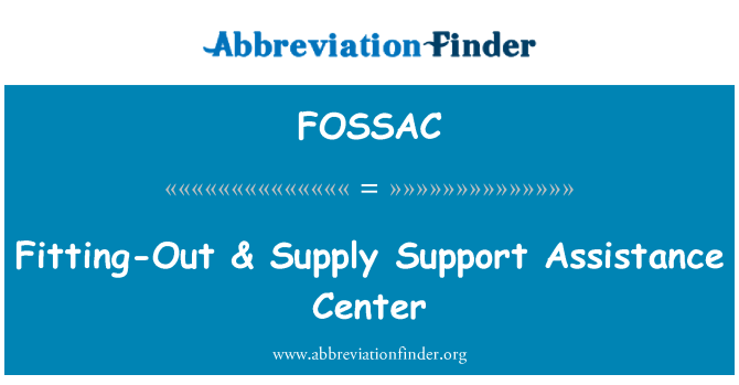 FOSSAC: -Armar & iċ-ċentru tal-provvista tal-assistenza appoġġ