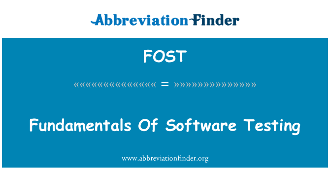 FOST: Fondamenti di test del Software