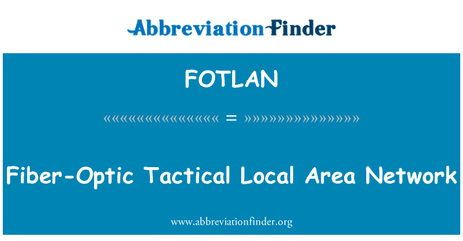 FOTLAN: רשת תקשורת מקומית טקטי של סיבים אופטיים