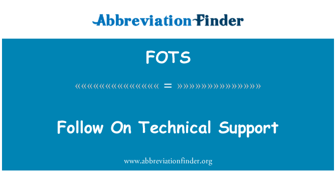 FOTS: Siga en soporte técnico