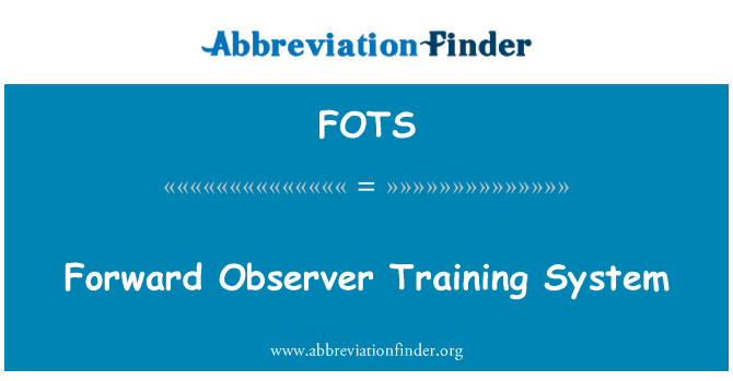 FOTS: 轉發觀察員培訓系統