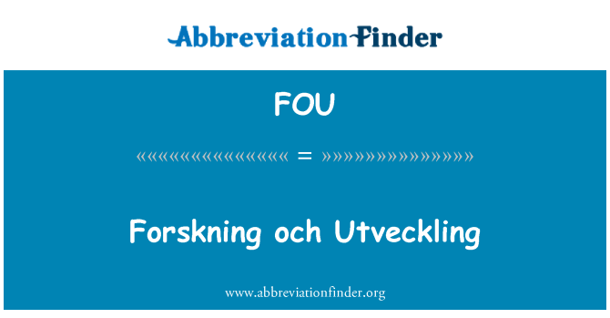 FOU: Forskning och Utveckling
