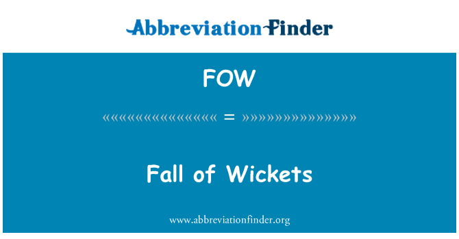 FOW: Tonbe de Wickets