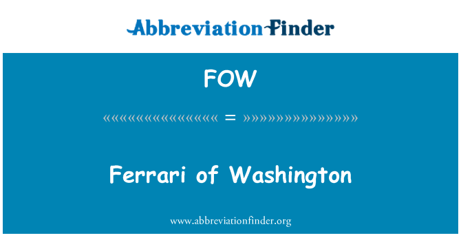 FOW: Ferrari Washington
