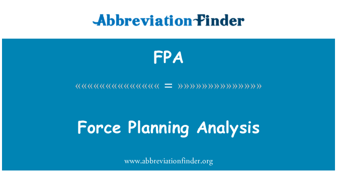 FPA: กำลังวางแผนวิเคราะห์